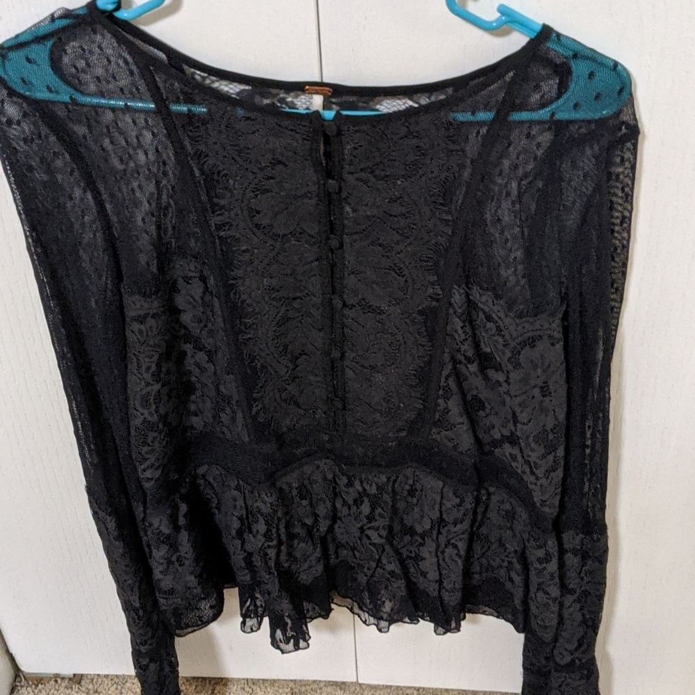 See through black free people top